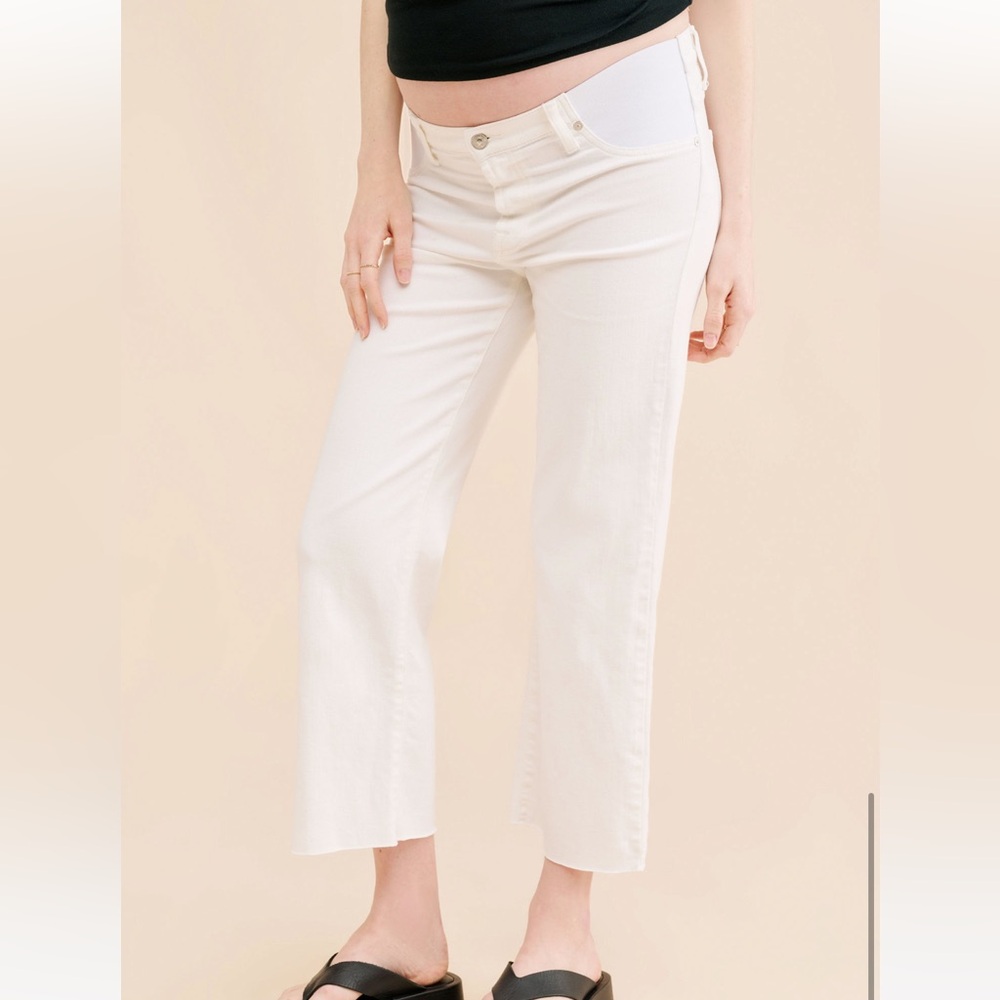 7 for All Mankind Maternity Cropped Alexa Straight Leg Jeans